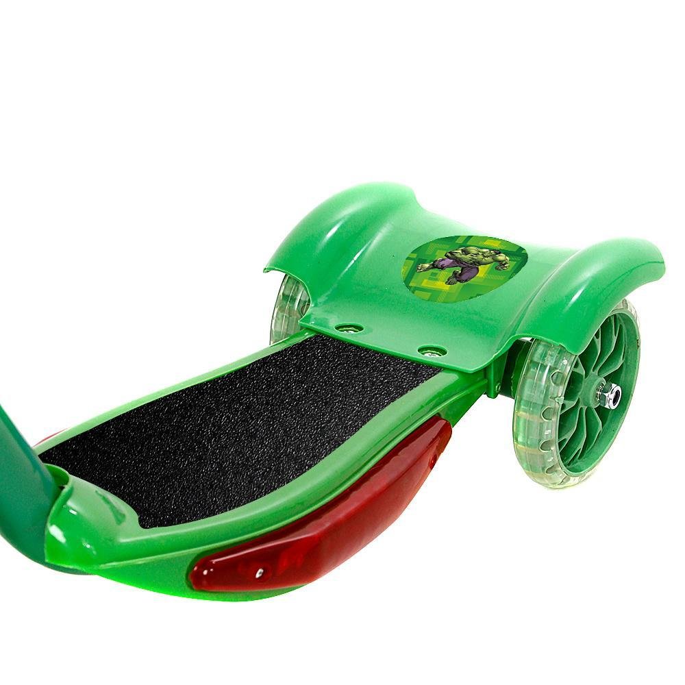 Patinete Crianças Scooter 3 Rodas Brinquedo Infantil Hulk - 9