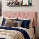 Ver imagem 1 de Cabeceira Painel Estofada Paris Suede Rosa Queen 1,60m para Cama Box