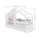 Ver imagem 4 de Cama Casinha com Janela e 02 Gavetas Madeira Maciça Branco/ Rosa Housin