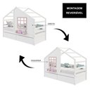 Ver imagem 6 de Cama Casinha com Janela e 02 Gavetas Madeira Maciça Branco/ Rosa Housin