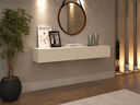 Ver imagem 1 de Aparador Buffet Suspenso para Hall de Entrada Eros 1,10m Off White com 2 Gavetas Design Moderno