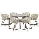 Ver imagem 1 de Mesa com 6 Cadeiras Jantar Noronha Marrom E11 Trama Original Rami