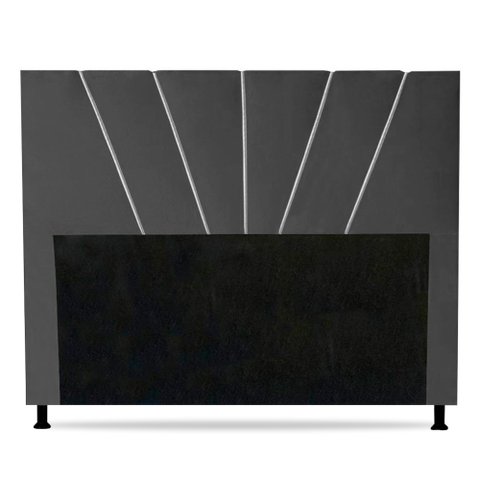 Cabeceira Cama Box Solteiro Dallas 90cm Veludo Cinza - Desk Design