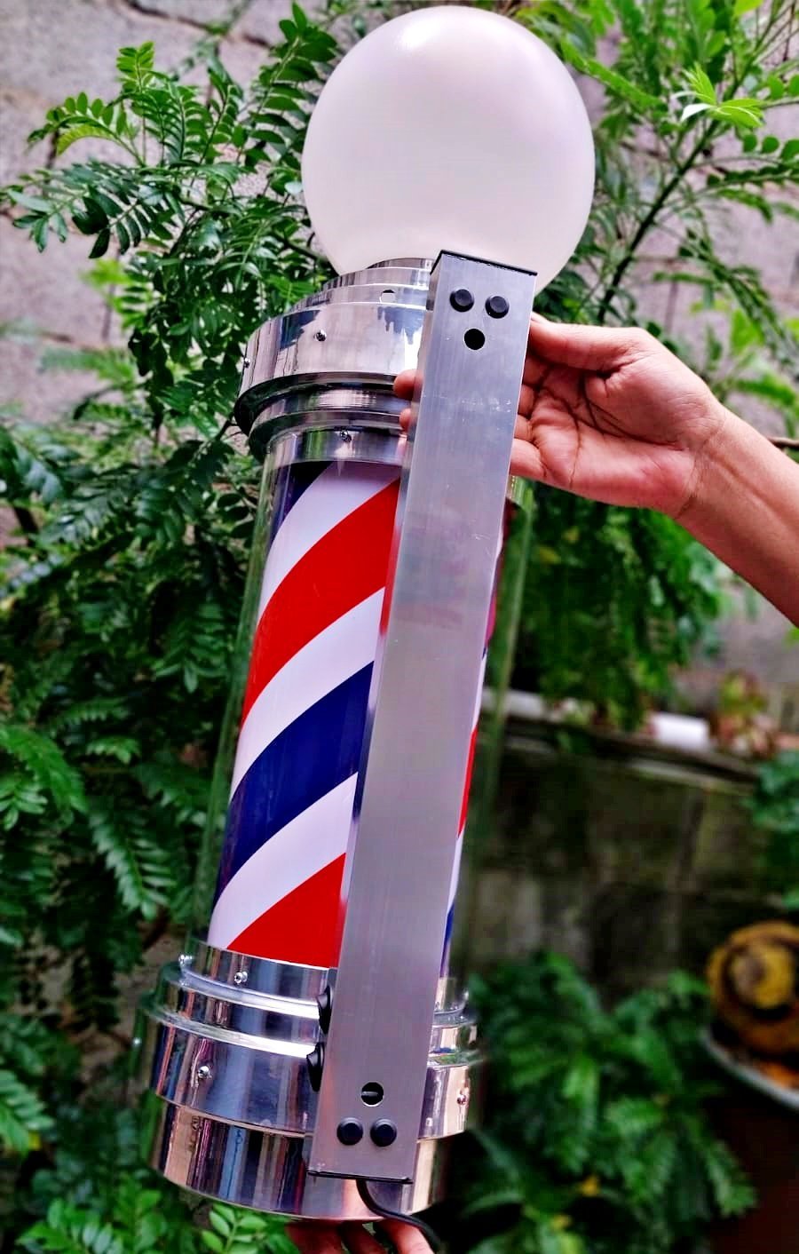 BARBER POLE GIRATÓRIO 80CM TAMANHO BIG VOLTAGEM BIVOLT. - 6