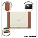 Ver imagem 3 de Painel Tv 43 Polegadas Suspenso com Nichos Bonsai - Off White e Naturale