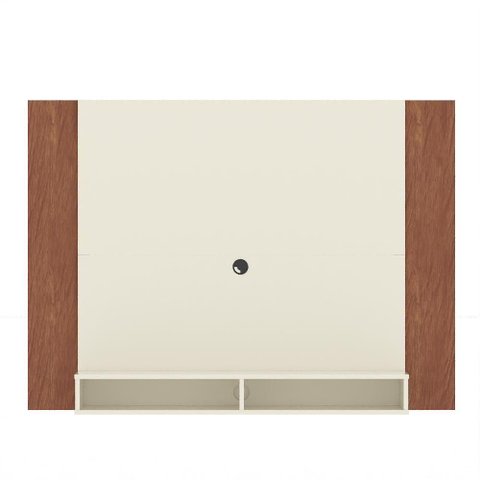 Painel Tv 43 Polegadas Suspenso com Nichos Bonsai - Off White e Naturale