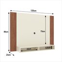 Ver imagem 4 de Painel Tv 43 Polegadas Suspenso com Nichos Bonsai - Off White e Naturale