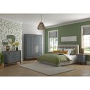 Ver imagem 2 de Guarda-roupa Rústico 4 Portas e 2 Gavetas - Madeira Maciça e Mdf - Cinza