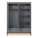 Ver imagem 3 de Guarda-roupa Rústico 4 Portas e 2 Gavetas - Madeira Maciça e Mdf - Cinza