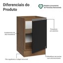Ver imagem 3 de Balcão de Cozinha 50cm 1 Porta (sem Tampo) Rp Glamy Madesa Rustic/Preto