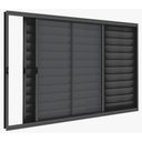 Ver imagem 1 de Veneziana 3 Folhas 1,00 X 1,50 Sem Grade Alumínio Preto