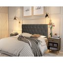 Ver imagem 1 de Painel Cabeceira Paris Casal para Cama Box 1,38 Suede Marrom