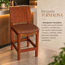 Ver imagem 5 de Banqueta Turmalina Elegante Madeira e Courino Marrom Premium