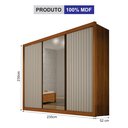 Ver imagem 3 de Guarda-Roupa para Casal com Espelho San Marino 100% MDF Marrom/Cinamomo/Off White