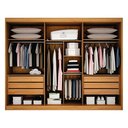 Ver imagem 2 de Guarda-Roupa para Casal com Espelho San Marino 100% MDF Marrom/Cinamomo/Off White