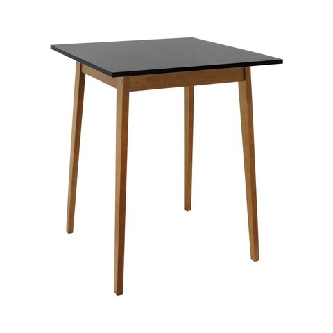 Mesa Alta Bistrô Caribe Madeira Maciça Tampo Mdf Laqueado - Amêndoa - Tampo 80x80cm Preto