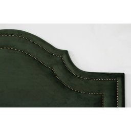 Cabeceira Casal Curva Dupla Tacha Luxo Estofada Com Tachas - 140x60cm Veludo Verde Esmeralda - 3