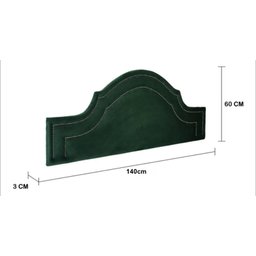 Cabeceira Casal Curva Dupla Tacha Luxo Estofada Com Tachas - 140x60cm Veludo Verde Esmeralda - 2