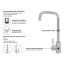 Ver imagem 3 de Torneira Monocomando Kitchen em Aço Inox Polido Bica Giratória e Arejador