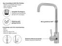 Ver imagem 3 de Torneira Monocomando Kitchen em Aço Inox Polido Bica Giratória e Arejador