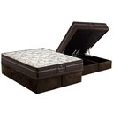 Ver imagem 1 de Conjunto Box Baú King: Colchão Molas Probel Ensacadas Perfil Springs Plus + Base Crc Suede Brown (