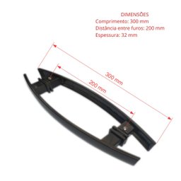 Puxador duplo curvo 30x20cm para porta de vidro e portão - Bronze - 3