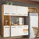 Ver imagem 2 de Armário de Cozinha Compacta Suspensa Jully N03 Freijó/off White - Mpozenato