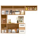 Ver imagem 5 de Armário de Cozinha Compacta Suspensa Jully N03 Freijó/off White - Mpozenato