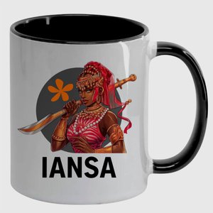 Caneca Branca com Interna Preta Y5 Iansa Exu Umbanda Candomblé 1