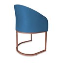 Ver imagem 4 de Poltrona Mia Suede Azul Royal Base Metálica Cobre - Belliv Decor