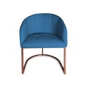 Ver imagem 2 de Poltrona Mia Suede Azul Royal Base Metálica Cobre - Belliv Decor