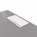 Ver imagem 6 de Mesa de Escritório Retangular Plataforma de Trabalho Moderno sem Gavetas 120cm Cinza com Branco F5