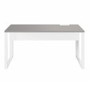 Ver imagem 5 de Mesa de Escritório Retangular Plataforma de Trabalho Moderno sem Gavetas 120cm Cinza com Branco F5