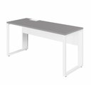 Ver mais imagens de Mesa de Escritório Retangular Plataforma de Trabalho Moderno sem Gavetas 120cm Cinza com Branco F5