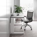Ver imagem 3 de Mesa de Escritório Retangular Plataforma de Trabalho Moderno sem Gavetas 120cm Cinza com Branco F5