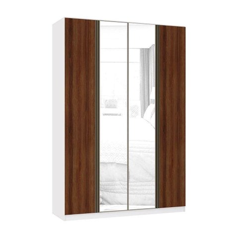Guarda Roupa 4 Portas 3 Gavetas 159,2 Cm com Espelho Prime Luciane Móveis
