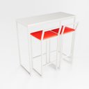 Ver imagem 1 de Bancada Cozinha Balcão Gourmet Branco 2 Banquetas Estofado Br