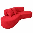 Ver imagem 3 de Sofá Virgínia 2,5m Estofado Suede Moderno Confortável Luxo