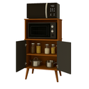 Ver imagem 2 de Balcão Armário Torre Multiuso para Forno e Microondas 2 Portas e Paneleiro Lisboa Cores:cedro/ Onix