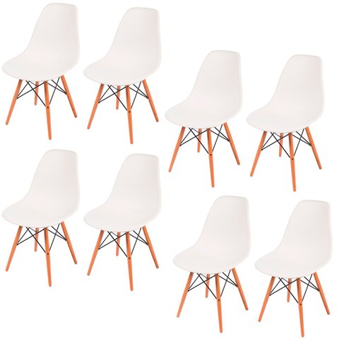Kit 8 Cadeiras Eames Eifell 130pp