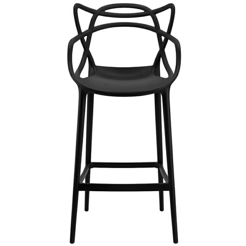 Banqueta Alta Allegra para Bancada Cozinha Gourmet em Polipropileno - Preto