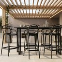 Ver imagem 7 de Banqueta Alta Allegra para Bancada Cozinha Gourmet em Polipropileno - Preto