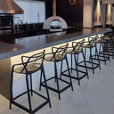 Ver imagem 6 de Banqueta Alta Allegra para Bancada Cozinha Gourmet em Polipropileno - Preto