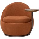 Ver imagem 2 de Kit 02 Poltronas Decorativa Giratória Yumi com Mesa Lateral Direita C06 Linho Terracota C-201 - Lyam