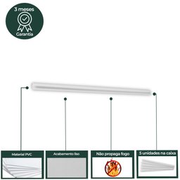 Acabamento Perfil "u" Rodateto para Forro de Pvc 5 Un Azn - Branco Gelo - 5