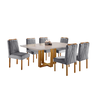 Conjunto Sala de Jantar Munique 6 Lugares Madeira Maciça Tampo com Vidro - 2