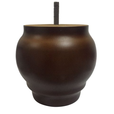 Kit 4 Pés Torneados Imbuia 10cm Linha Alta Sofá Decoração Mimo