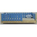 Ver imagem 1 de Cama Infantil Solteiro Base Colorida Madeira Maciça Pinus Grade Cercadinho