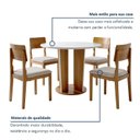 Ver imagem 5 de Conjunto Sala de Jantar 4 Lugares Redonda Tampo de Vidro 135cm Mesa e Cadeira Ana Marrom/Cinamomo/Off White/Veludo Palha