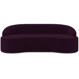 Sofá 3 Lugares Curvo Sala de Estar Living Lótus D02 Veludo Roxo 180 cm C-292 - Lyam Decor - 3